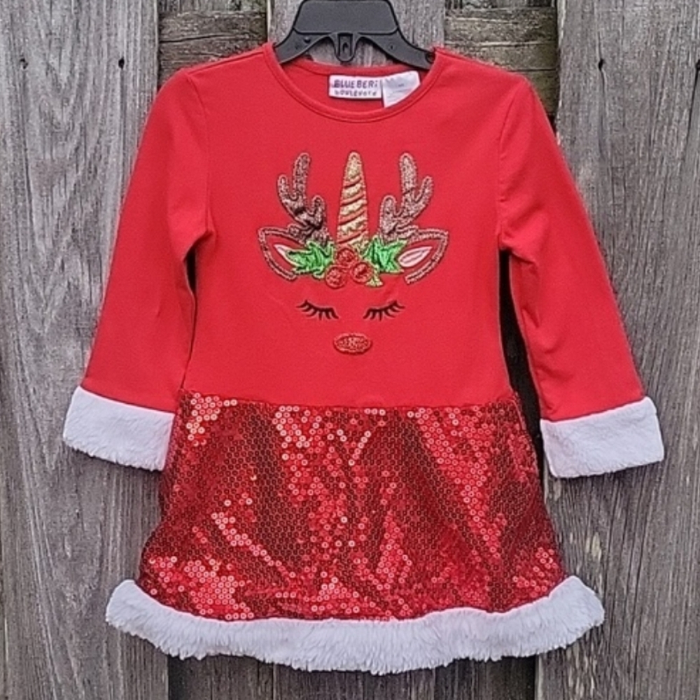 NWT Kohl's Girl's Embellished Christmas - Holiday Dress with Sequins